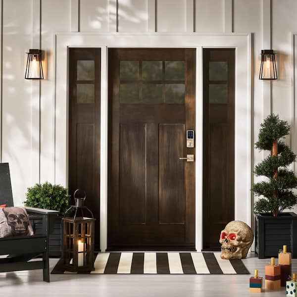 Raineville 1-Light 12 in. Matte Black Outdoor Wall Lantern with Clear Glass
