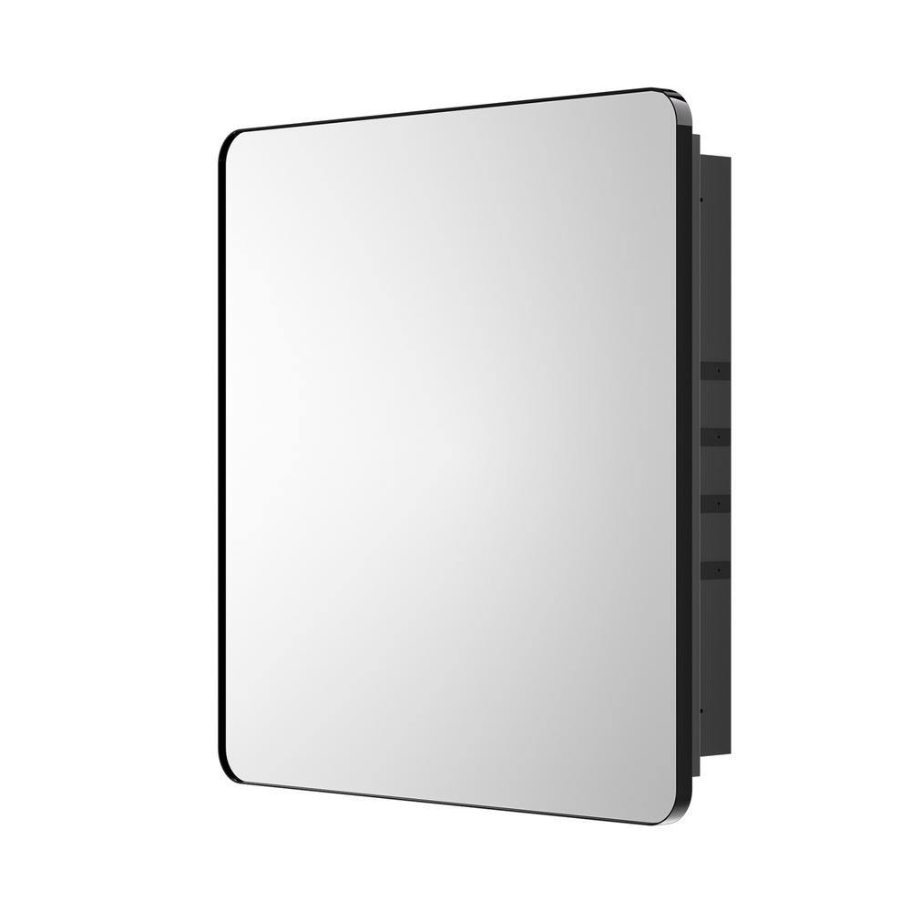 KeonJinn 30 in. W x 32 in. H Rectangular Black Aluminum Alloy Framed