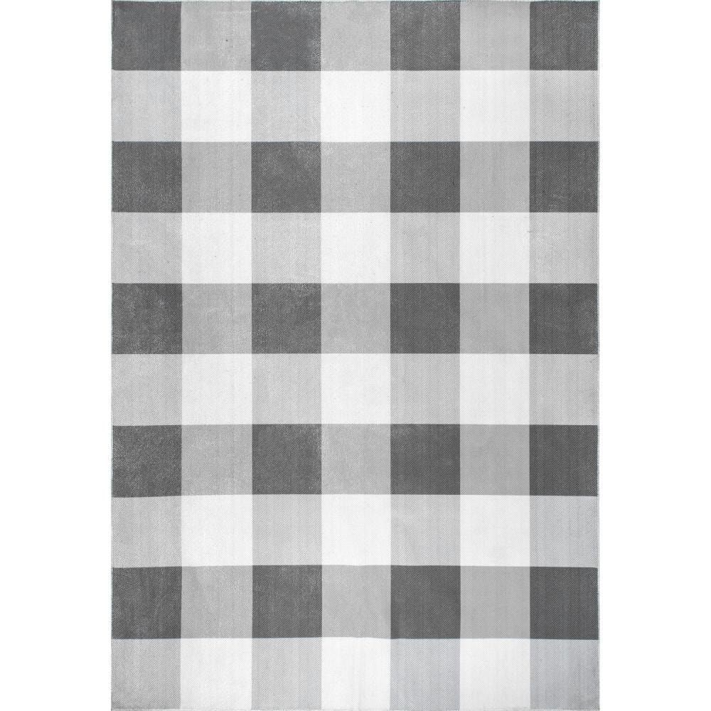 Gray Buffalo Plaid Washable Rectangular Area Rug