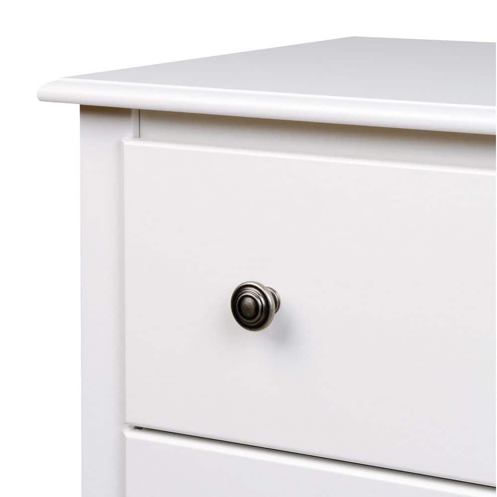 Compact Monterey 6-Drawer Nursery Dresser in White with Deep Storage