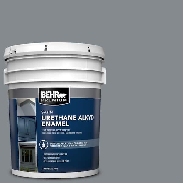 BEHR PREMIUM 5 gal. #PPU26-21 Overcast Urethane Alkyd Satin Enamel Interior/Exterior Paint