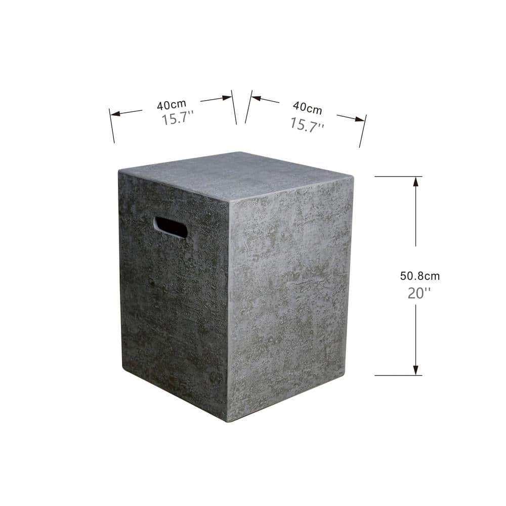 Light Gray Square Concrete Propane Tank Cover