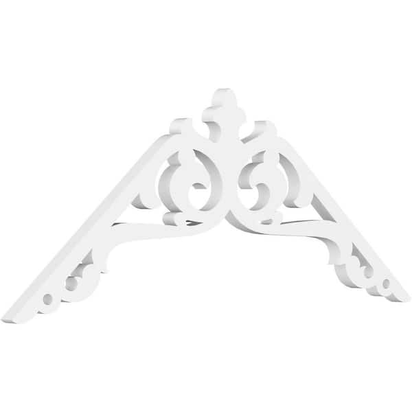 Ekena Millwork 1 in. x 36 in. x 15 in. (10/12) Pitch Amber Gable Pediment Architectural Grade PVC Moulding
