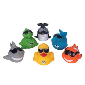 Ocean Friends Dive Pool Game Characters Kids Pool Toy Includes: Clownfish, Derby Duck, Turtle, Dolphin, Shark and Orca