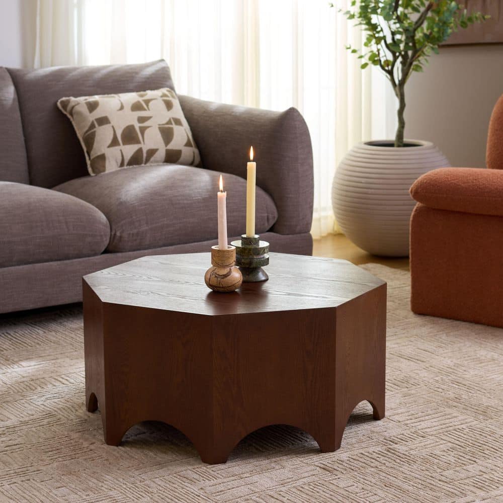 Maraki 30 in. Walnut Rectangle Wood Coffee Table
