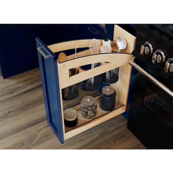 Craftsman Collection Solid Maple Utensil Pullout Organizer w/ BLUM Soft-Close for 12 in. Base Cabinets