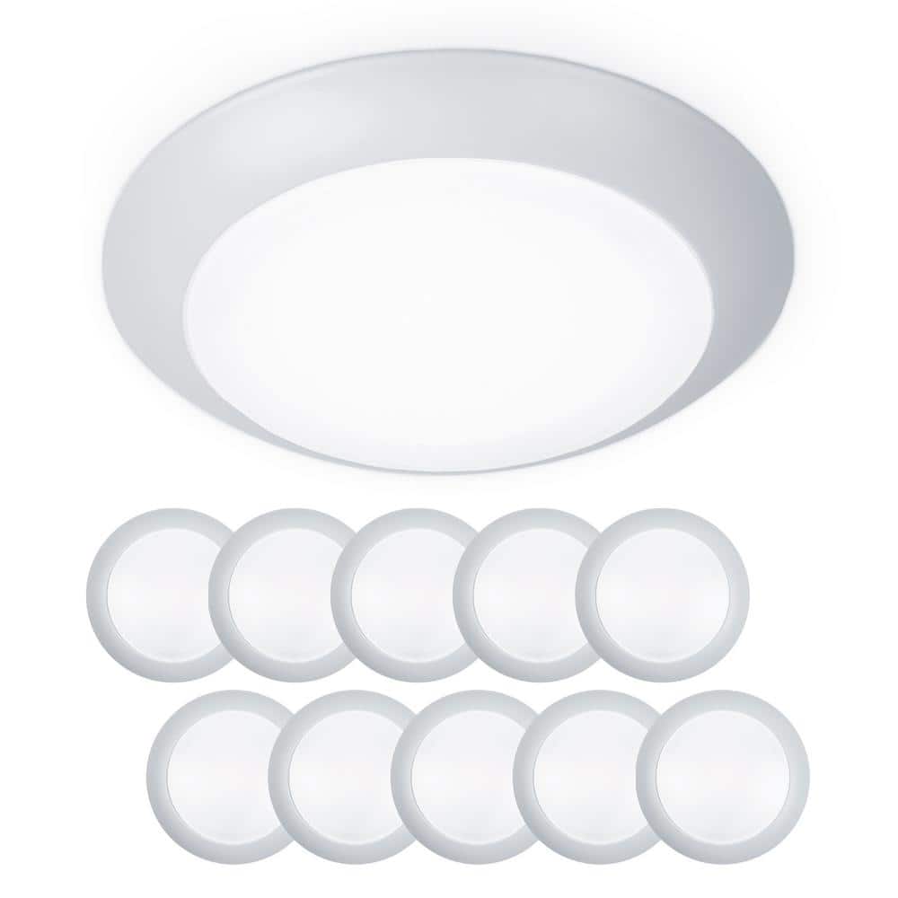 White Aluminum LED Flush Mount with Acrylic Diffuser