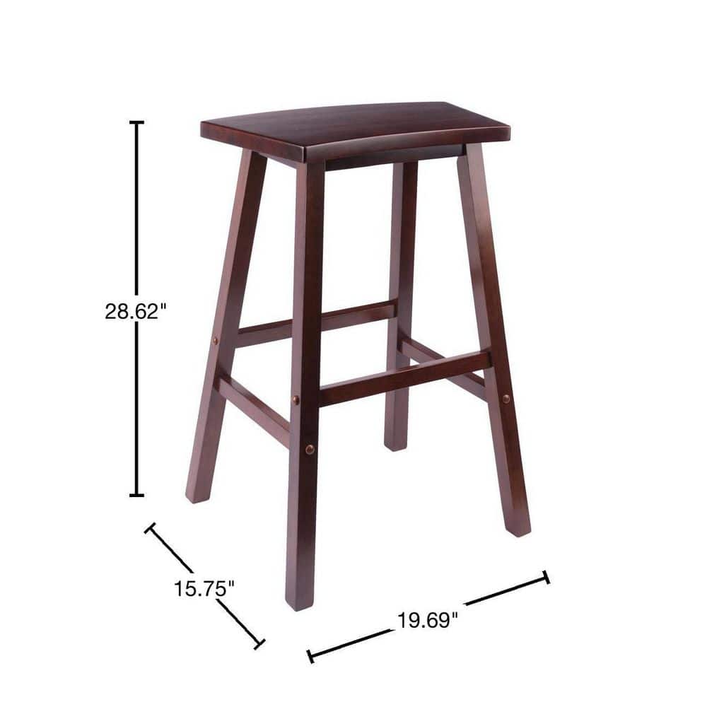 Walnut 29" Backless Saddle Style Bar Stool