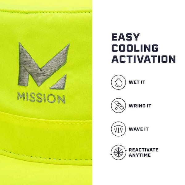 Mission Unisex One Size Fits Most Hi Vis Yellow Cooling Wide Brim