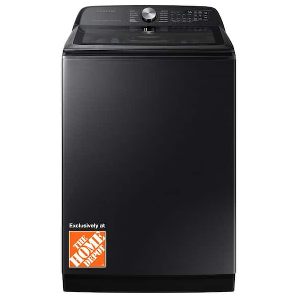 5.2 cu. ft. High-Efficiency Large Capacity Smart Top Load Washer in Brushed Black with Impeller and Super Speed Wash