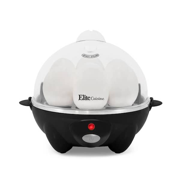 Elite Automatic Easy 7-Egg Black Egg Cooker with Automatic Shut-off