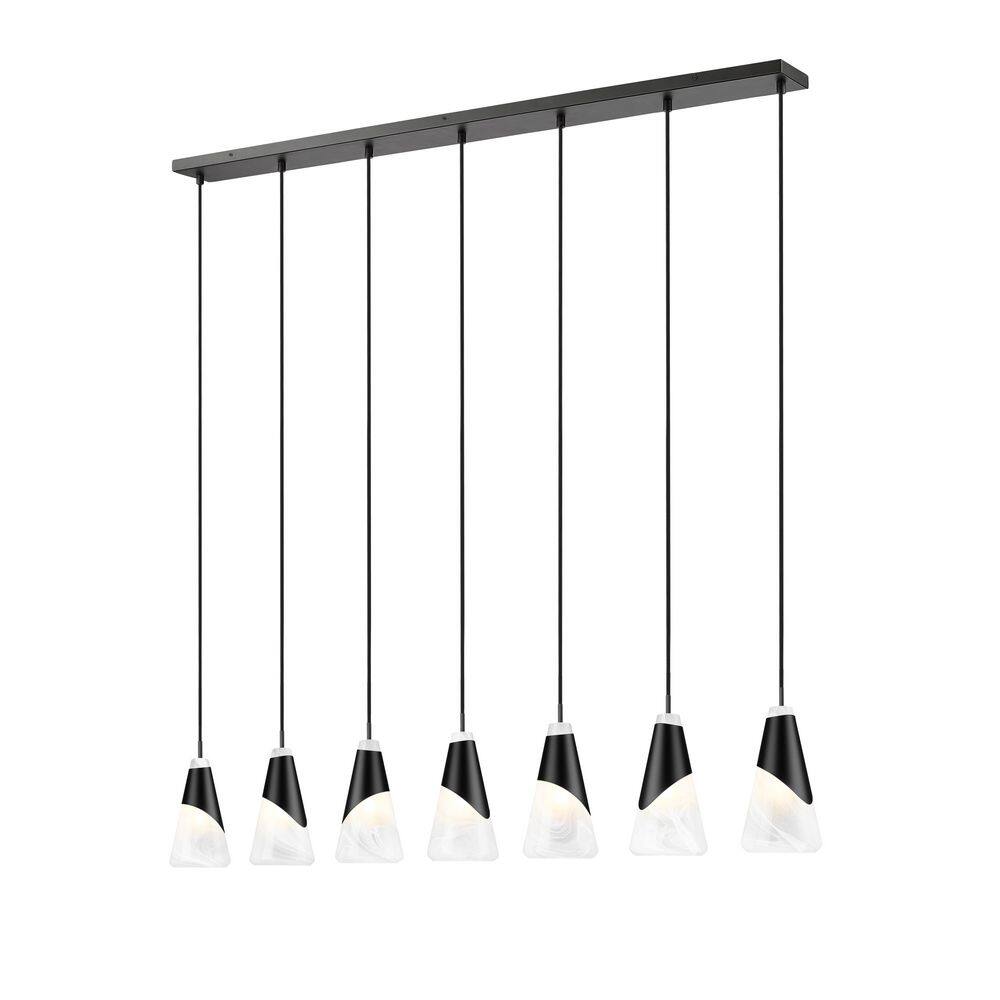 Aimie 7-Light Matte Black Chandelier for Indoor Use with No Bulbs Included price history on PriceWatchPro
