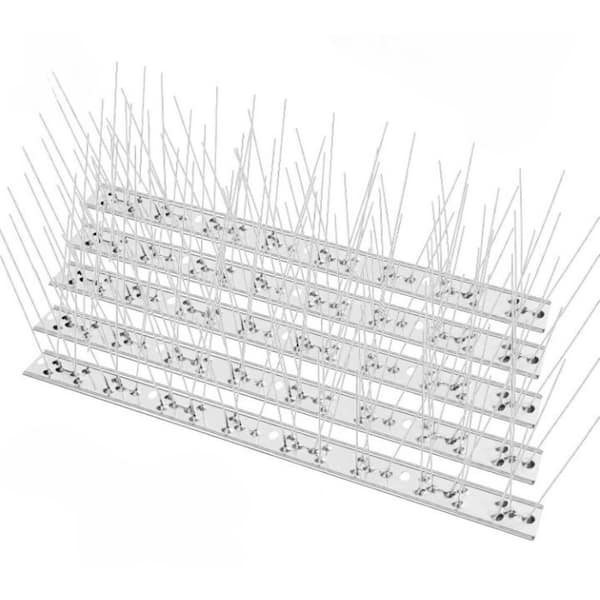 13 in. x 1.1 in. Stainless Steel Base Bird Spikes Deterrent, Arrow Pigeon Spikes Fence Kit, Covers 15 ft. (14-Pack)