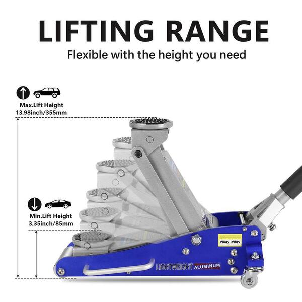 Miscool Avex 1.5 Ton Floor Jack Hydraulic Low Profile Aluminum and