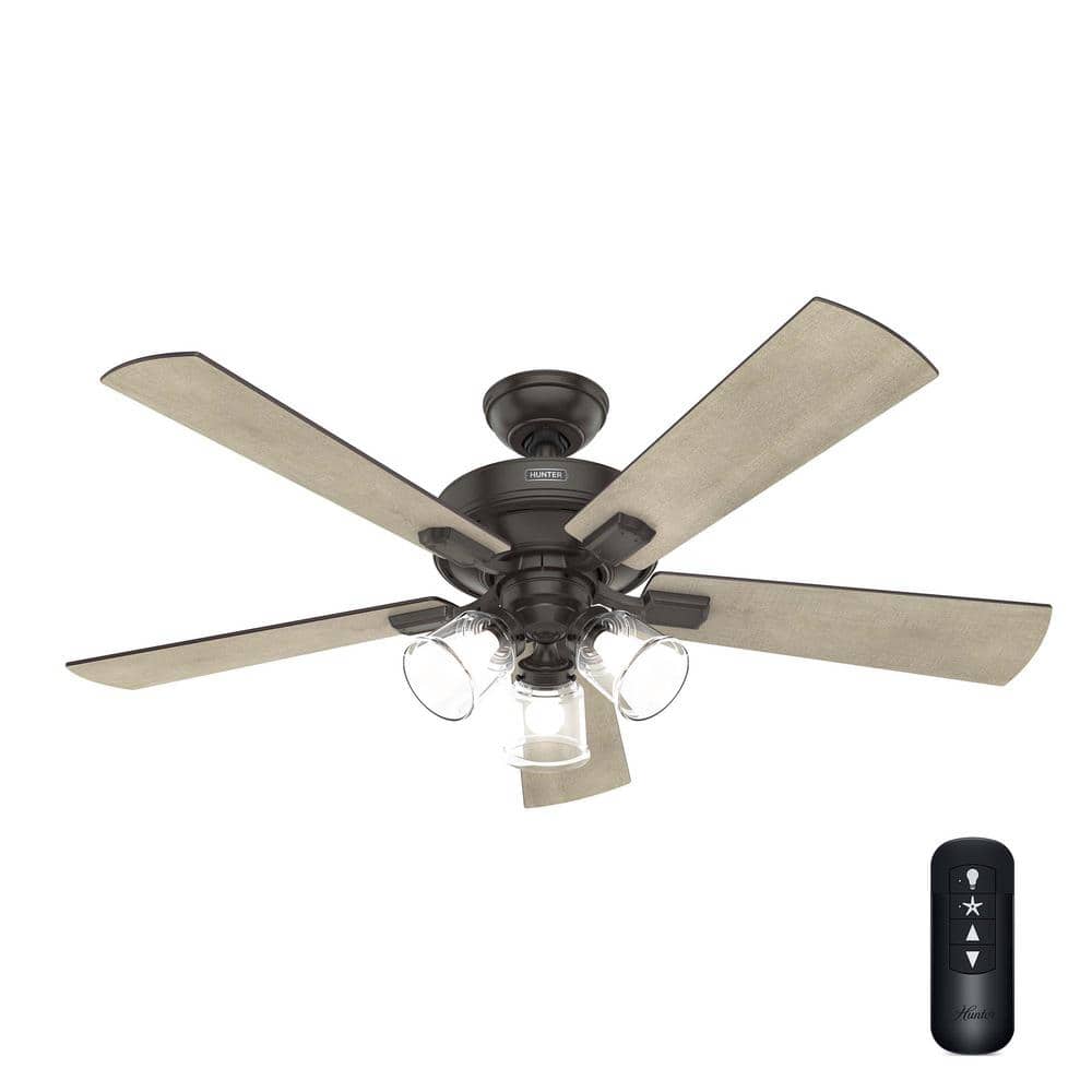 Crestfield Noble Bronze 52" Ceiling Fan with Dimmable LED Light & Remote