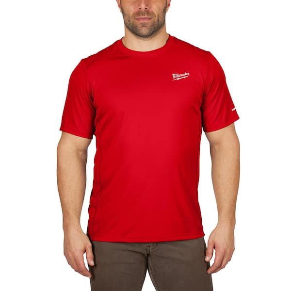【MODERNIF】Your Full Short Sleeve T-Shirt Milwaukee Men's X-Large Gray and High Visibility WORKSKIN