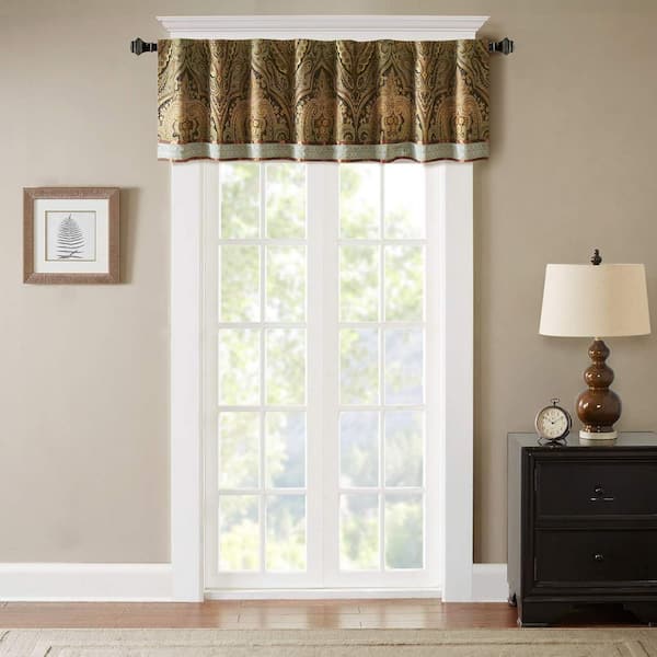 Canovia Springs 4-Piece Brown Polyester 54 in. x 18 in. Valance
