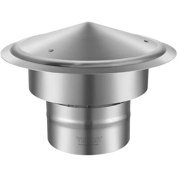 VEVOR Chimney Cap 6 in. 304 Stainless Steel Round Roof Rain Cap, 11.81 in. Increased Caps for Vent Cover Outside, Silver