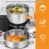 Angeles Home 4.2 qt. Stainless Steel Stock Pot in Silver with 2 qt. Steamer Insert and Lid