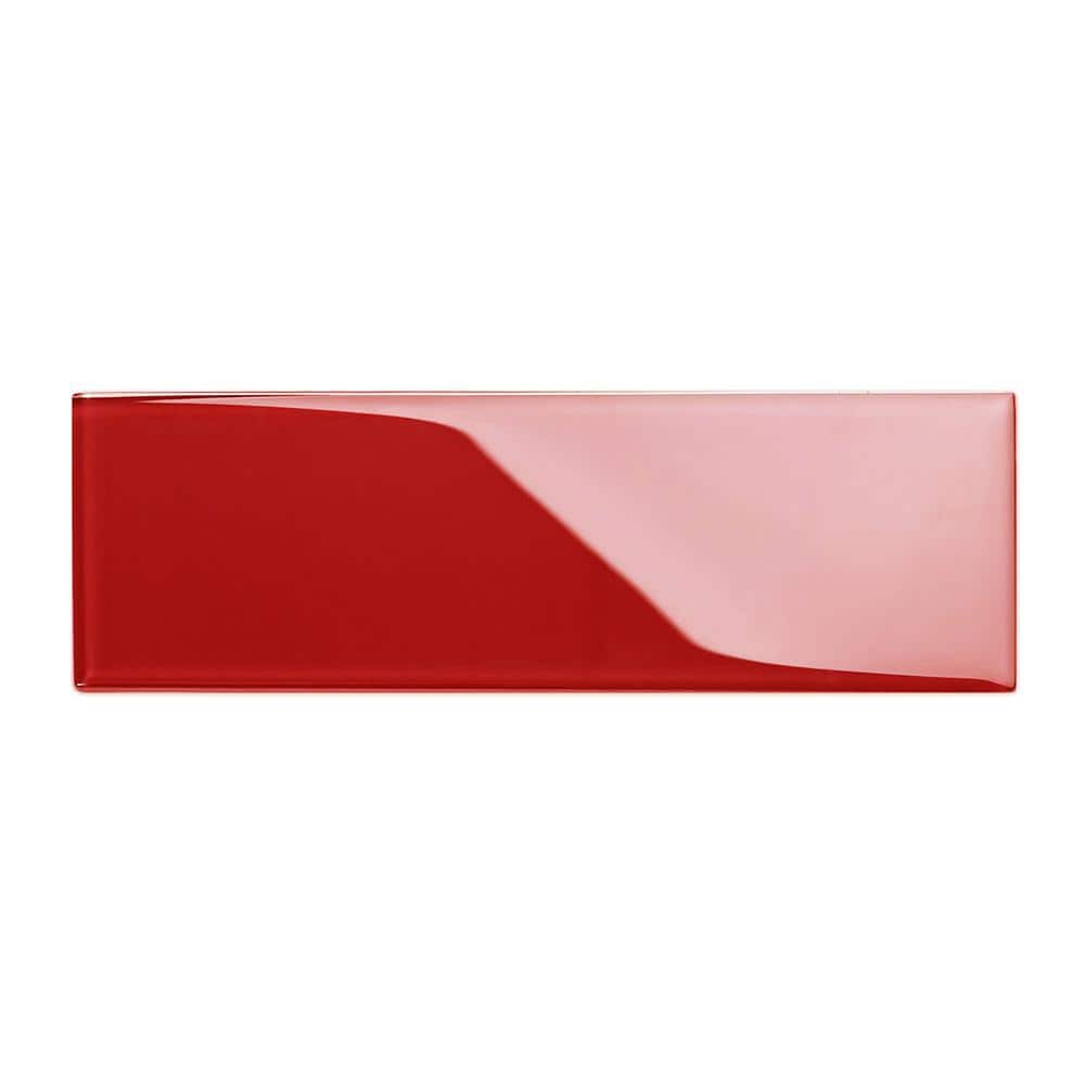 Giorbello Ruby Red 4 In X 12 In X 8mm Glass Subway Tile Sample G4122 Smpl The Home Depot 0164