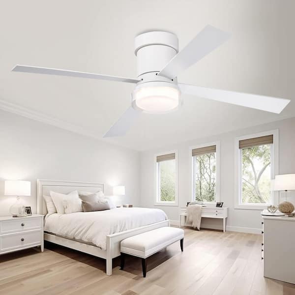 CIPACHO 48 in. Indoor White-A Standard Ceiling Fan with LED Light 