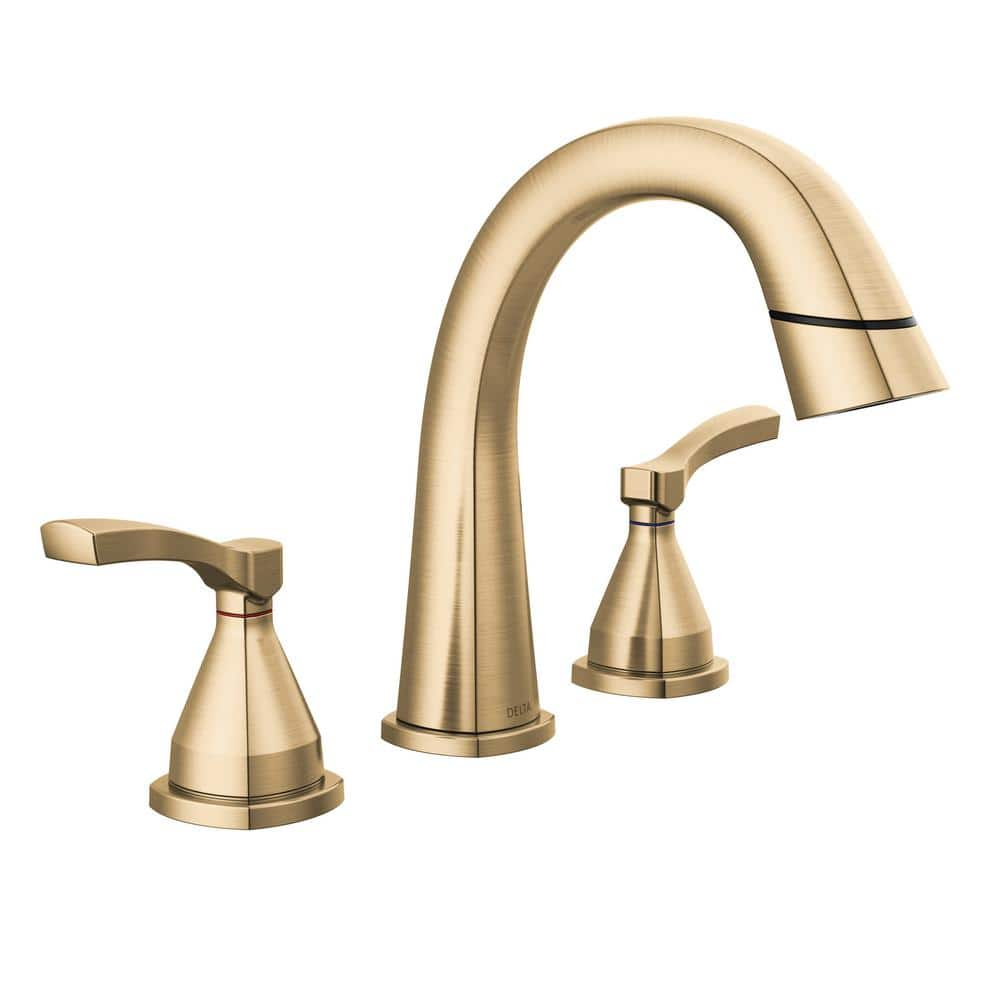 Delta Stryke 8 in. Widespread Double-Handle Bathroom Faucet with Pull ...