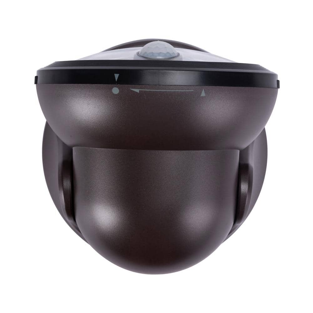 Fulcrum Bronze Motion-Sensing LED Porch Light with Clear Lens