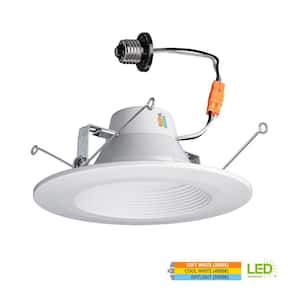 5 in./6 in. Adjustable CCT Integrated LED Recessed Light Trim 3000K 4000K 5000K Wet Rated New Construction Remodel