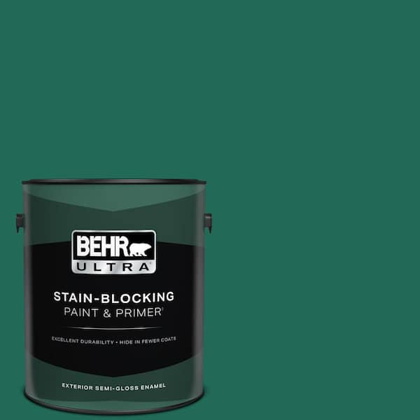 BEHR ULTRA 1 gal. #S-H-480 Forest Rain Semi-Gloss Enamel Exterior Paint & Primer