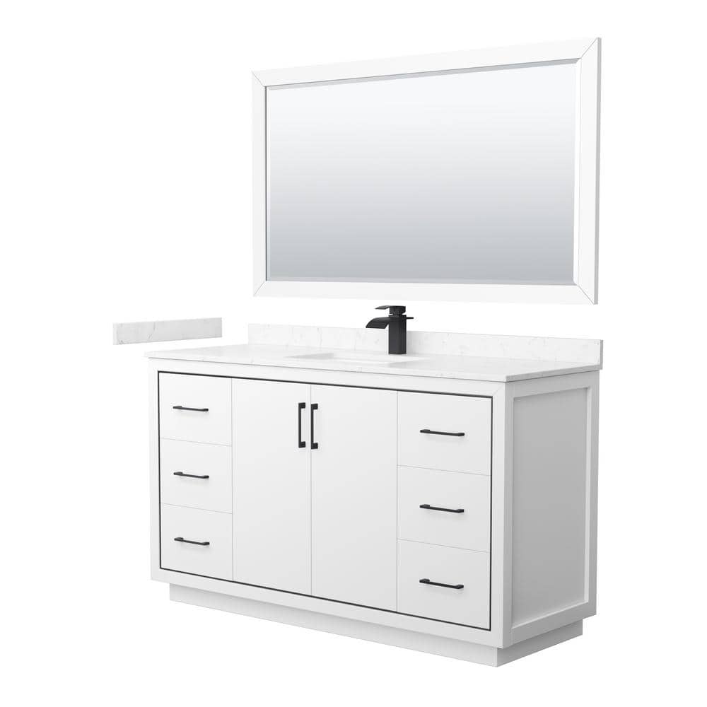 Icon 60 in. W x 22 in. D x 35 in. H Single Bath Vanity in White with Carrara Cultured Marble Top and 58 in. Mirror price history on PriceWatchPro