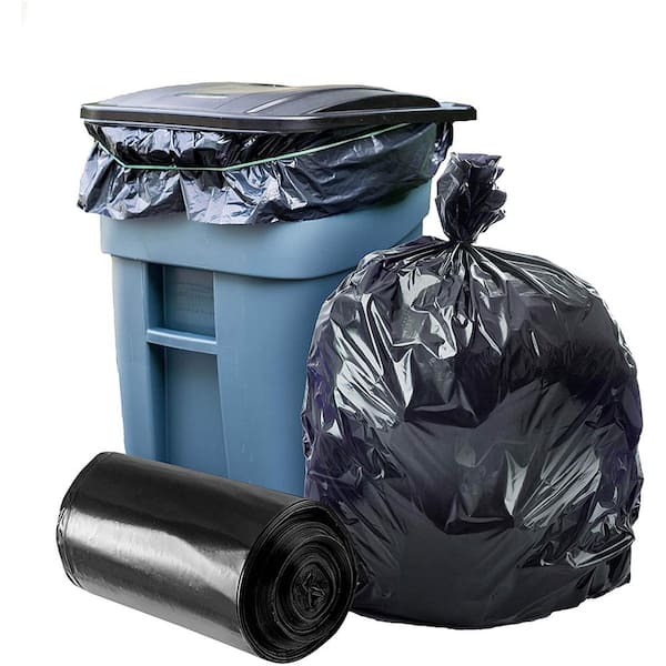 50pcs Heavy Duty 45/65 Gallon Black Trash Bags 2 Mil Large Garbage Rubbish  Bags 