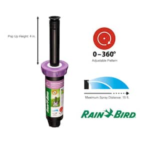 1800 Series 4 in. Pop-Up Non-potable Sprinkler with Purple Cap, Half Circle Pattern, Adjustable 8-15 ft.