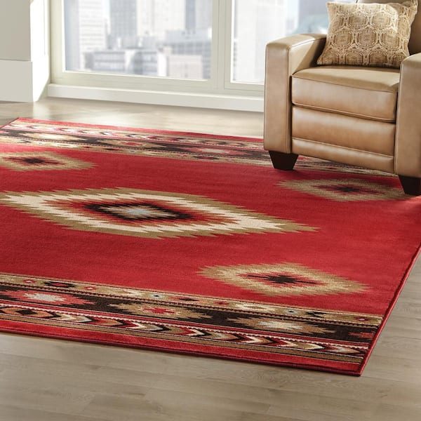 Home Decorators Collection Aztec Red 2 Ft X 3 Ft Area Rug B090c4057091hd The Home Depot