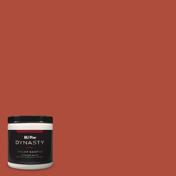 BEHR DYNASTY 8 oz. #MQ4-35 Torch Red One-Coat Hide Matte Stain-Blocking ...