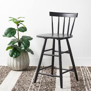Tally 25 in. Black Wood Counter Stool