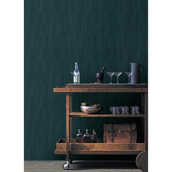 Blue Sutton Teal Textured Geometric Vinyl Non-Pasted Textured Wallpaper