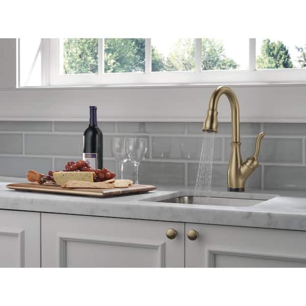 Leland Gold Touch2O Technology Single Handle Bar Faucet in Champagne Bronze