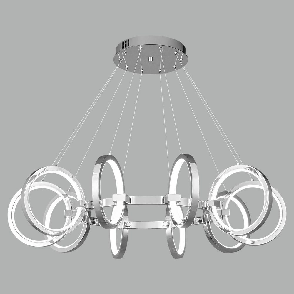 Home Light 10 Lights Dimmable Integrated LED Chrome Chandelier for Dining Room, 1 Pack price history on PriceWatchPro