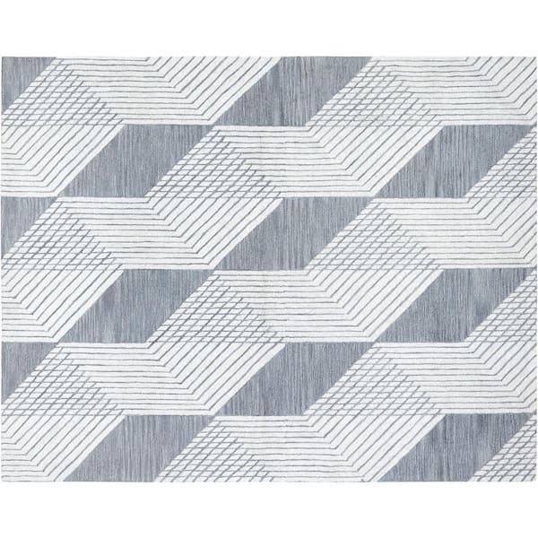 CREATIVE RUGS DECOR LLC C1679 Grey 7 ft. 6 in. x 9 ft. 6 in. Hand Tufted Looped Pile Wool Area Rug