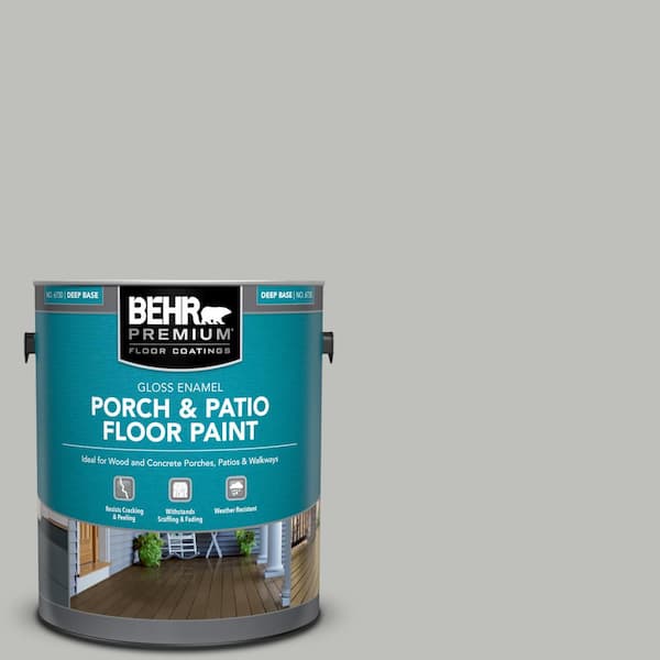Behr Premium 1 Gal Pfc 62 Pacific Fog Gloss Enamel Interior Exterior Porch And Patio Floor Paint 670501 The Home Depot - Behr Porch And Patio Paint Home Depot Colors