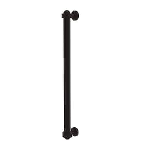 18 in. Center-to-Center Refrigerator Pull with Groovy Aents in Oil Rubbed Bronze