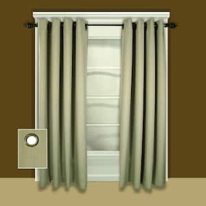 Grand Pointe 54 in. W x 96 in. L Polyester Blackout Window Panel in Natural