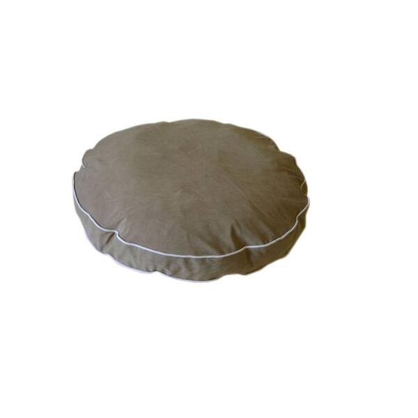 Unbranded Small Microfiber Round-A-Bout Dog Bed - Sage with Linen Piping