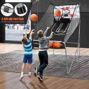 Dual LED Electronic Shot Basketball Arcade Game with 8 Game Modes 4 Balls Foldable