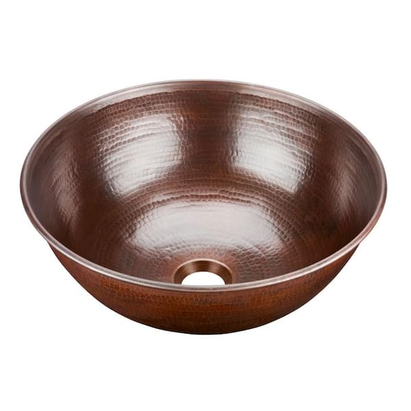 SINKOLOGY Hubble 18 Gauge 14 in. Copper Vessel Bath Sink in Aged Copper ...