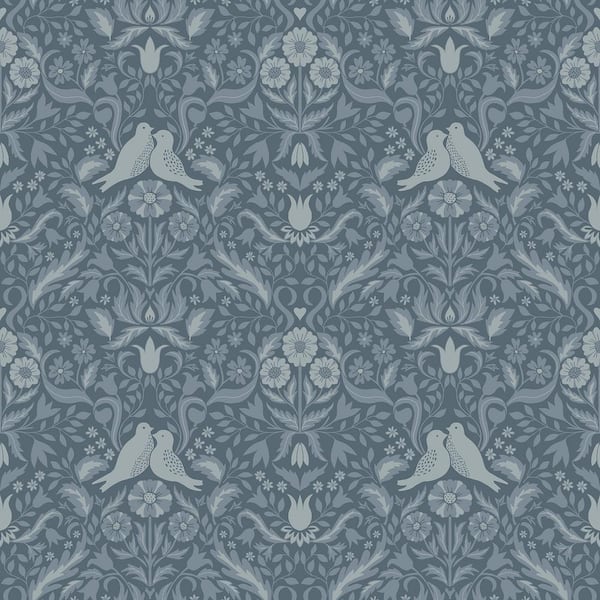 A-Street Prints Niki Blue Country Kitsch Non Woven Paper Wallpaper