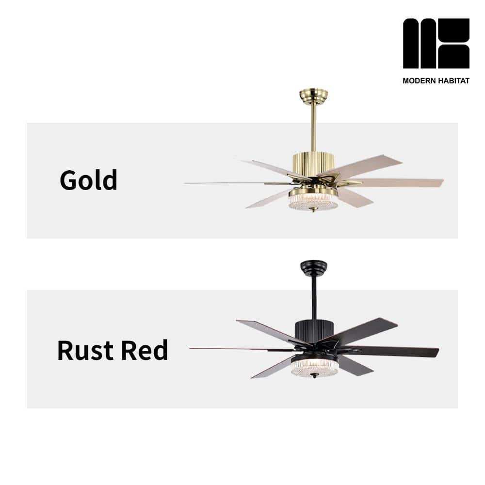 Matte Black 52'' Ceiling Fan with LED Light and Remote