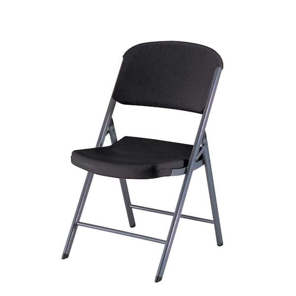 Lifetime Black Plastic Seat Outdoor Safe Folding Chair (Set of 4)