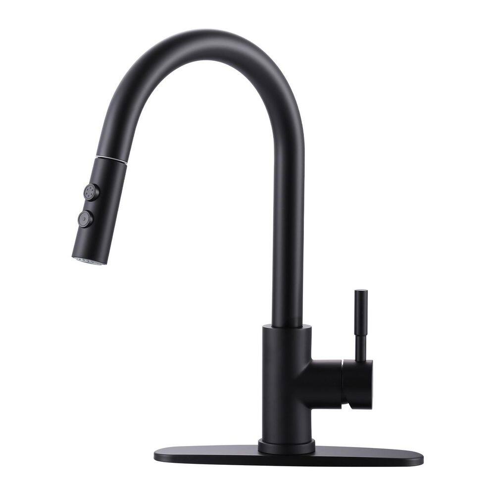 15.6 in. H 2-Mode Single Handle Pull Down Sprayer Kitchen Faucet with 360° Swivel Spout in Stainless Steel Matte Black price history on PriceWatchPro