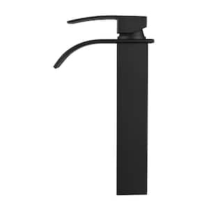Raina Single-Handle Single-Hole Vessel Bathroom Faucet in Matte Black